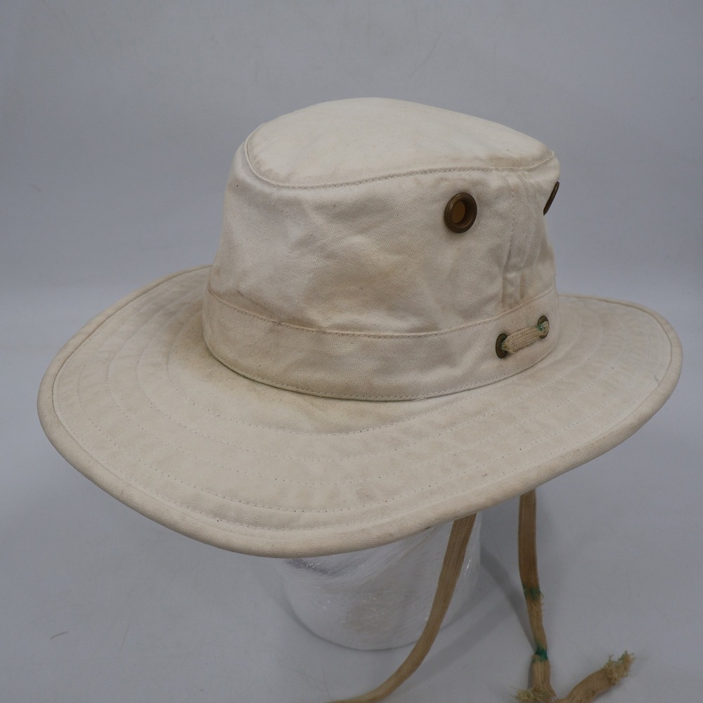 Tilley Endurables T4 Cotton Duck Sun Hat Mens 7 1/4 Natural Wide Brim Safari
